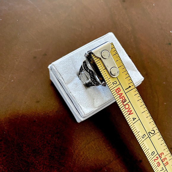 Signed Sterling Silver 925 Vintage Smoky Quartz Ring Size 7 - Picture 5 of 6